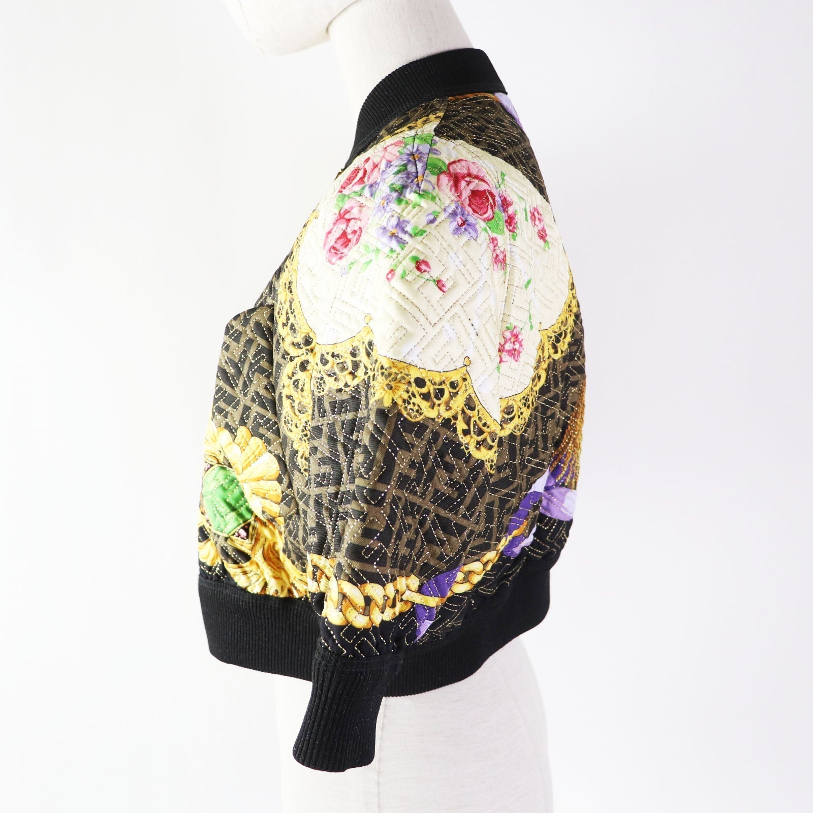 Fendi Blouson Outer Silk Filling Polyester Filling Filling Polyurethane Nylon Black Travel Bag