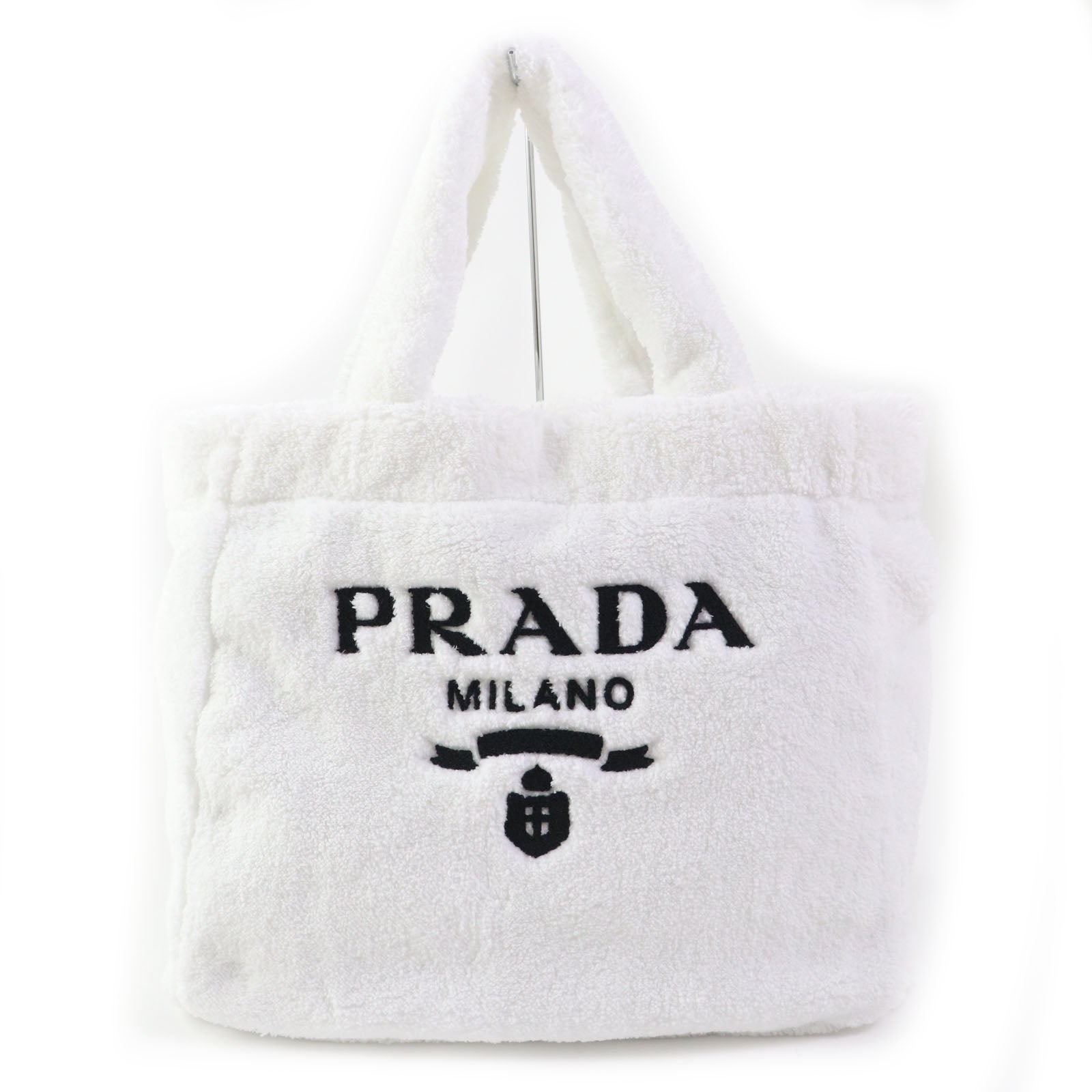 Tote Bag Terry (Pile Fabric) , Nero Black White