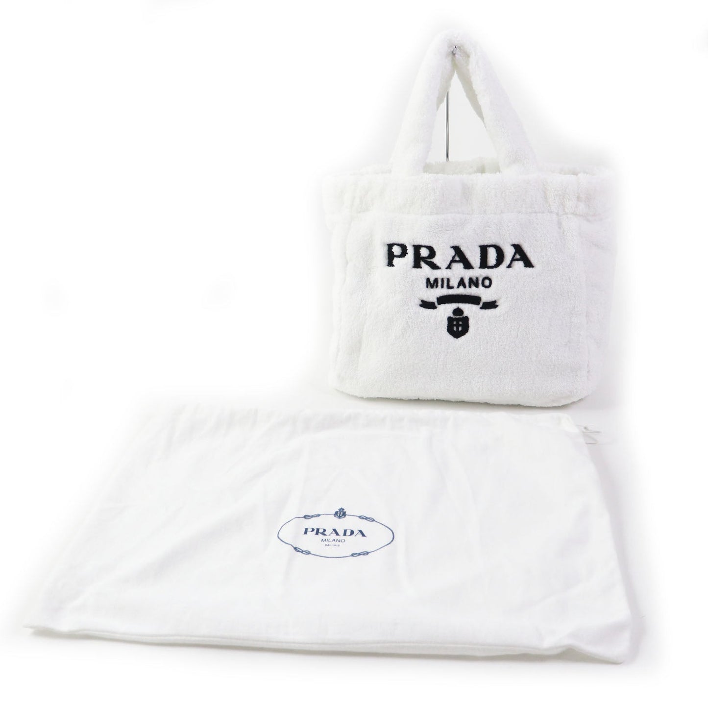 Prada Terry Tote Bag 1Bg130 Black White