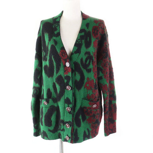 Chanel Cashmere Mohair Cardigan Coco Mark Button Bag