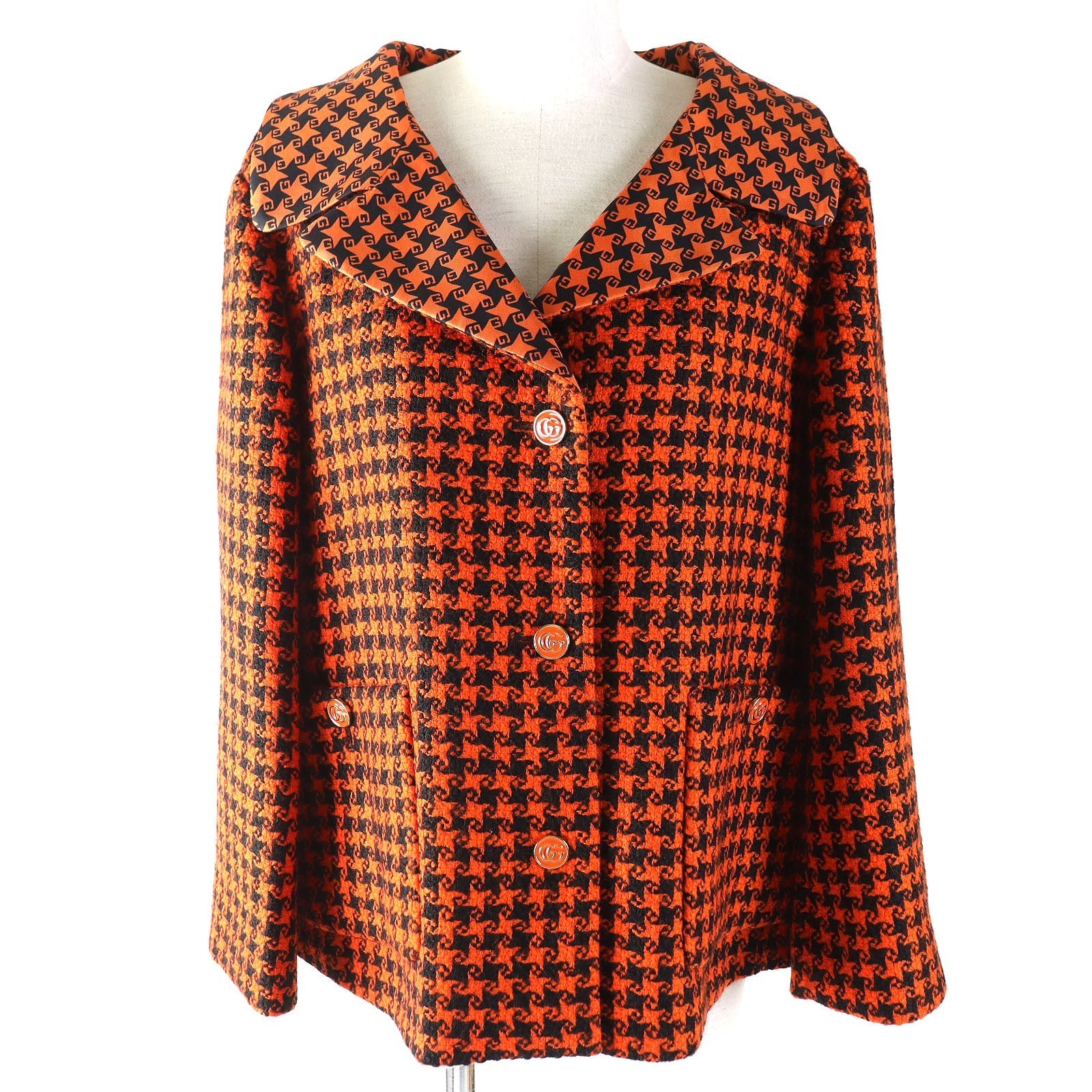 Gucci coat 42 Nylon Wool Black Orange Apparel