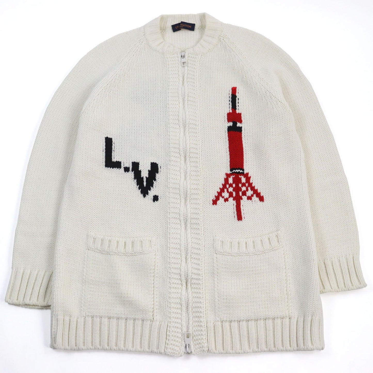 Louis Vuitton cardigan HHN15W knit long cardigan Wool White Apparel