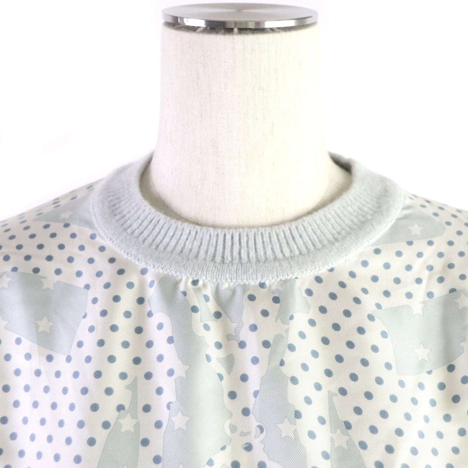 Knit Printed Part: Silk Knitted Part: Wool, Nylon Blue Travel Bag