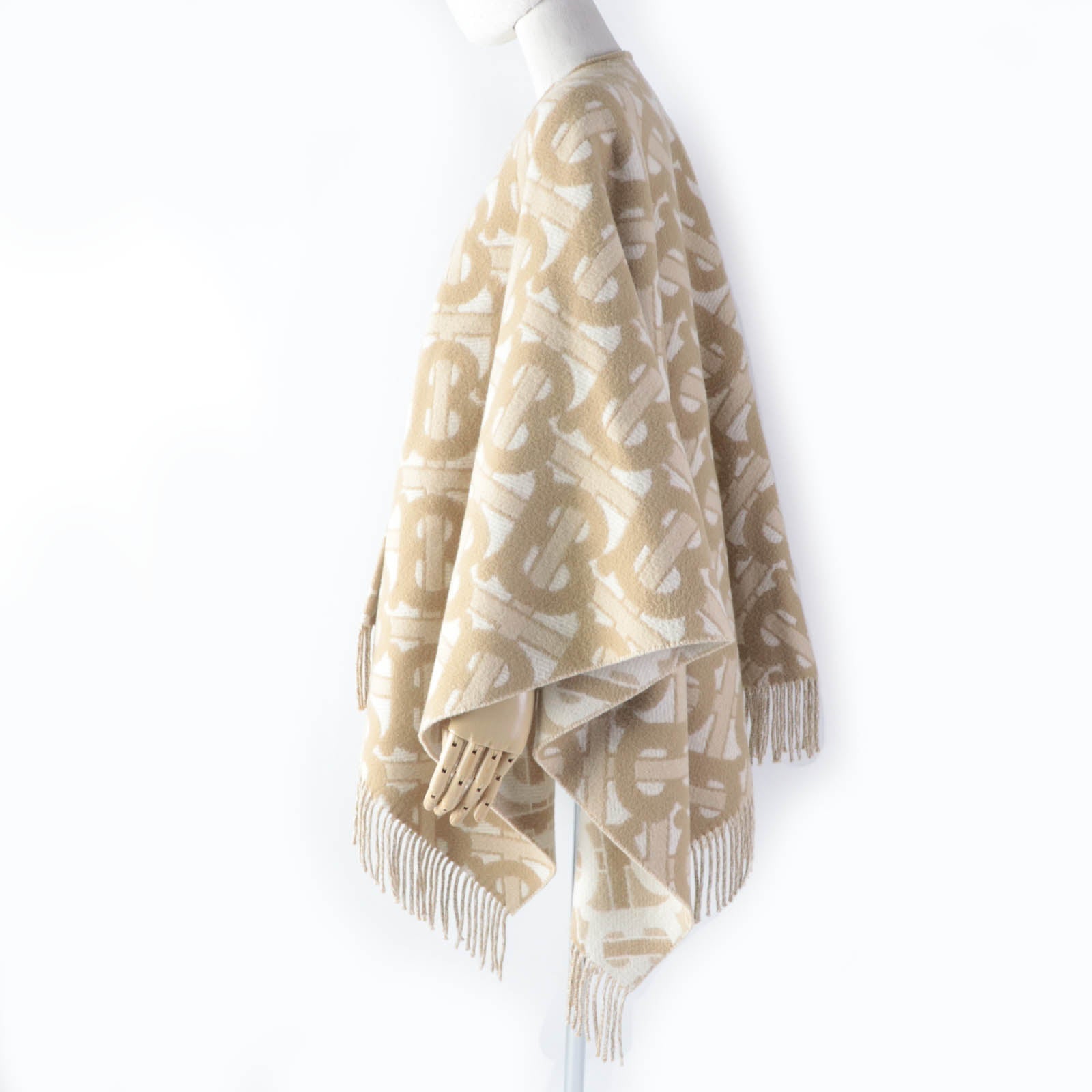 Burberry Poncho Main Wool Main Cashmere Women 137Ï Handbag Beige Travel Bag