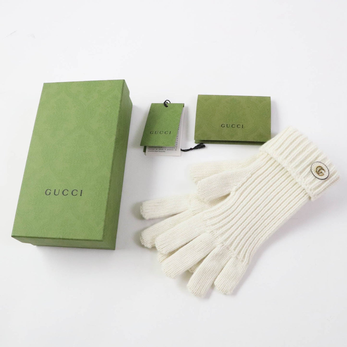 Gucci gloves Part Ivory M Leather Wool Handbag