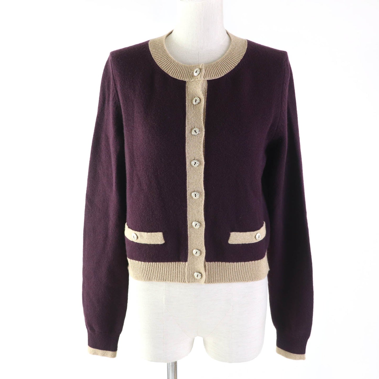 Chanel Cashmere Polyester Cardigan 38 Women Bag