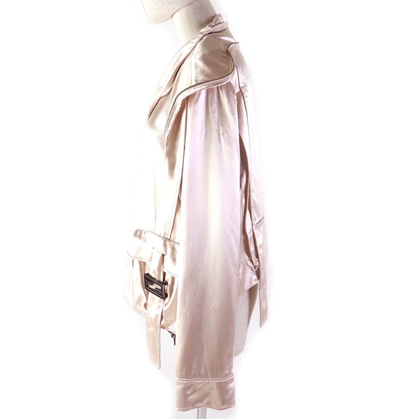 Fendi Blouson Outer Rayon Lining Rayon Light Women Handbag Pink Travel Bag