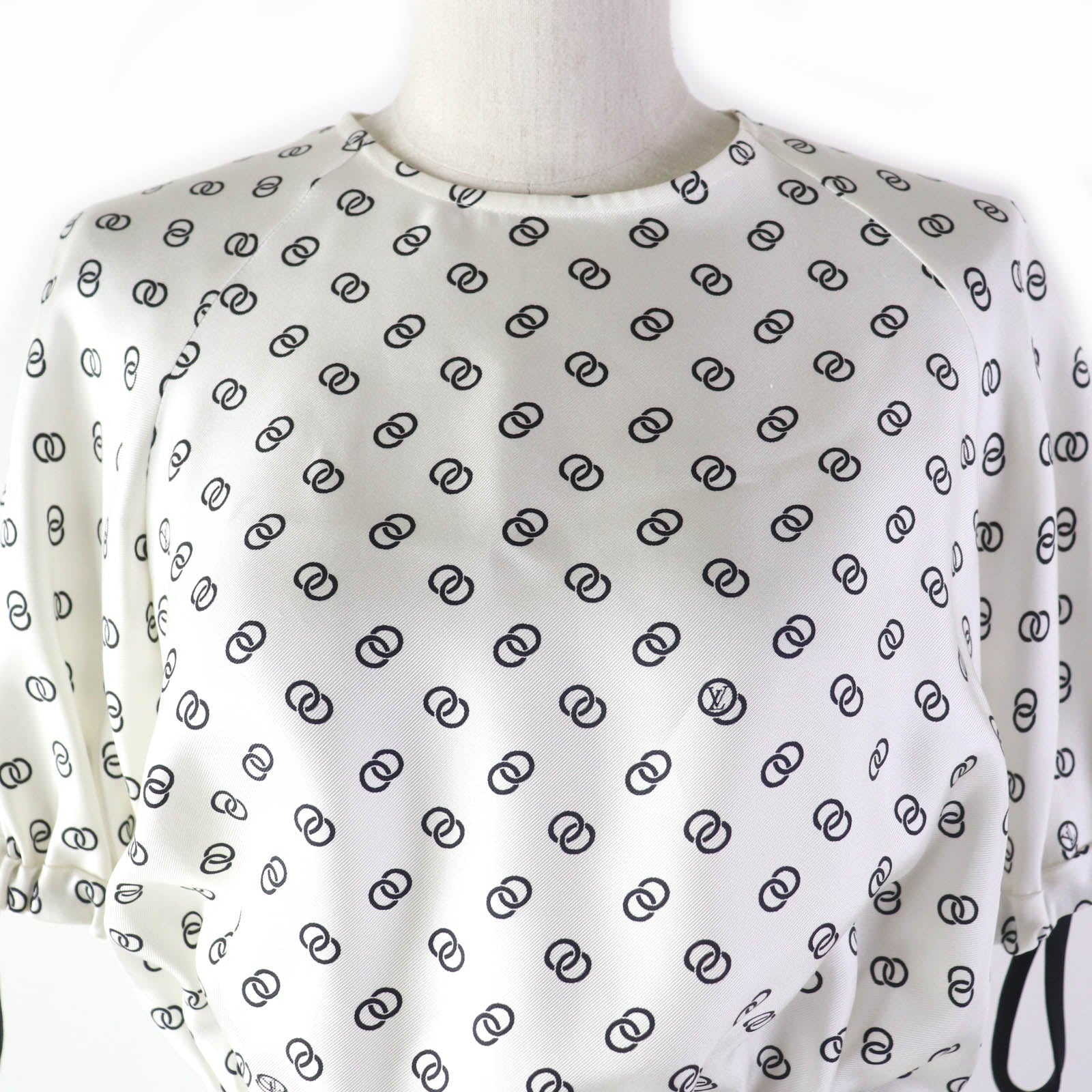 Louis Vuitton dress 1A9NYN Part 75 Part Nylon Black White Apparel
