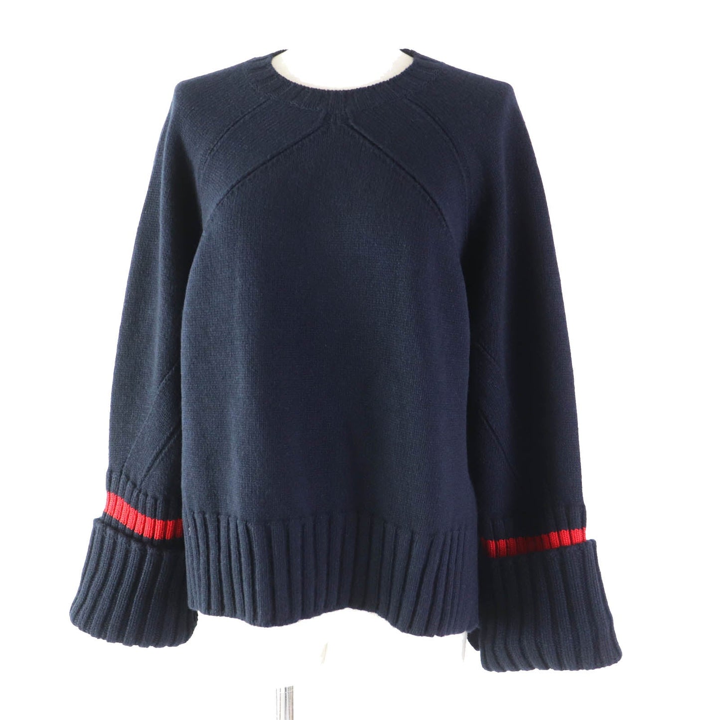Knit C Main: Wool, Part: Cotton Navy Red Travel Bag