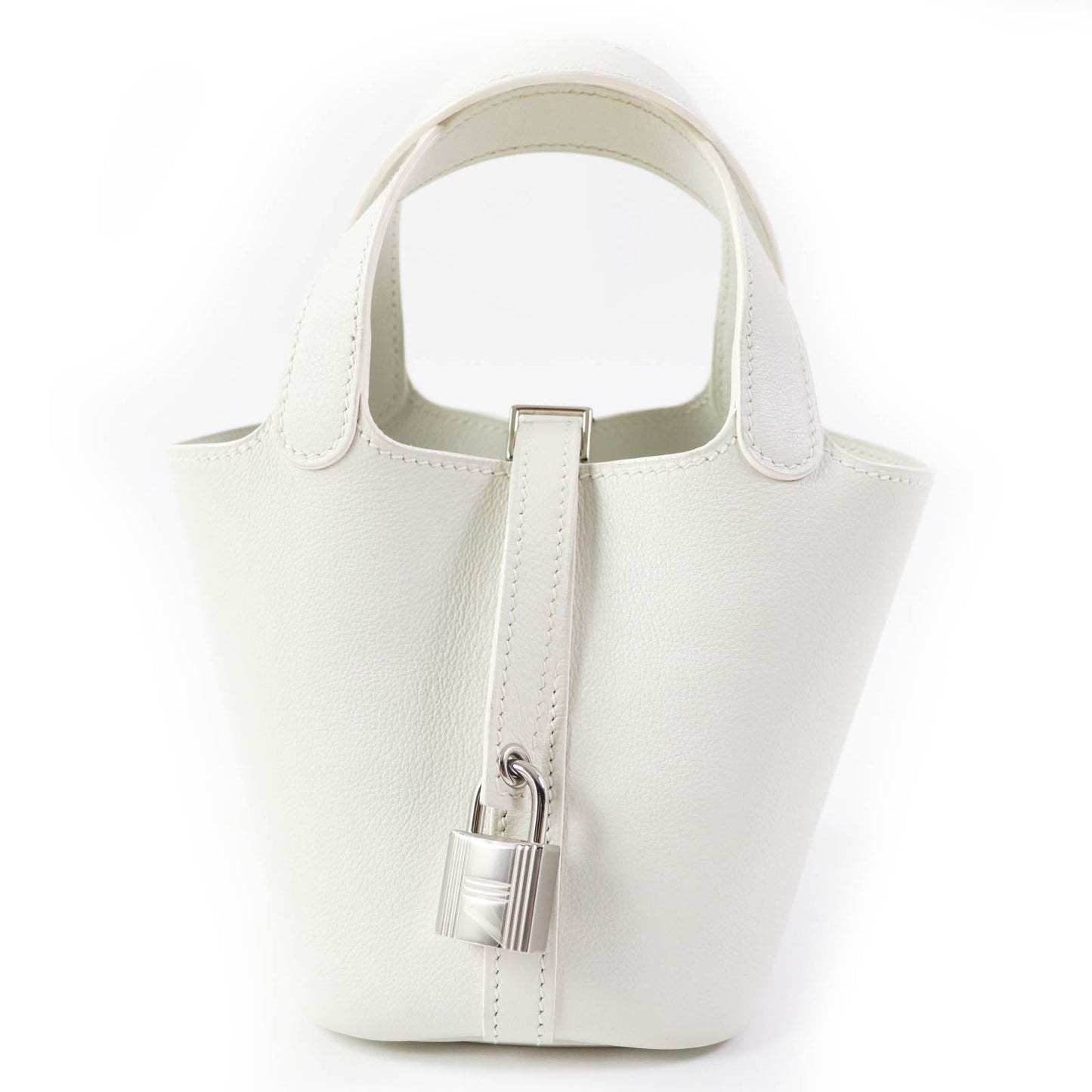 Hermes Handbag Swift Palladium Picotanlock Women Metal White Micro Travel Bag