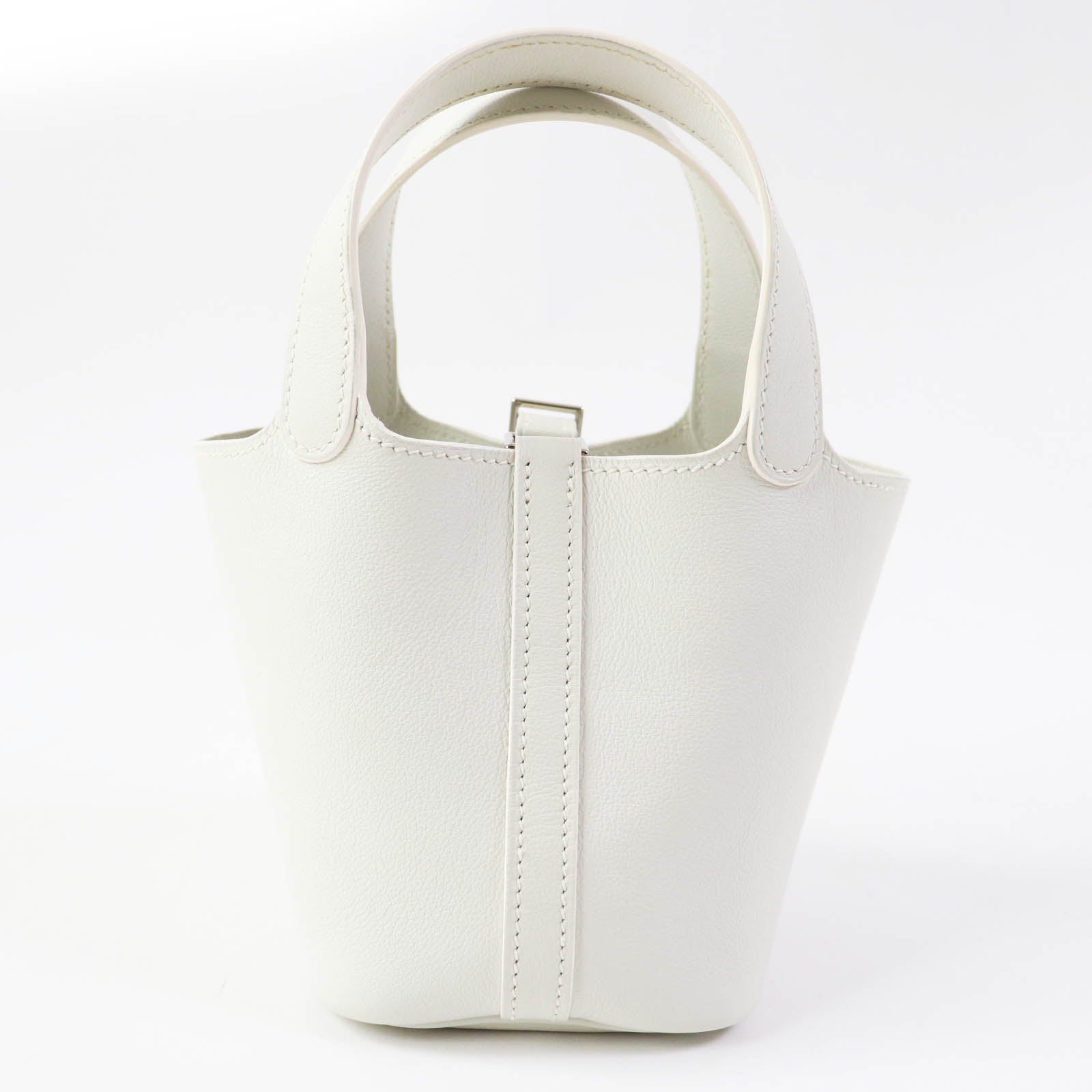 Hermes Handbag Swift Palladium Picotanlock Women Metal White Micro Travel Bag