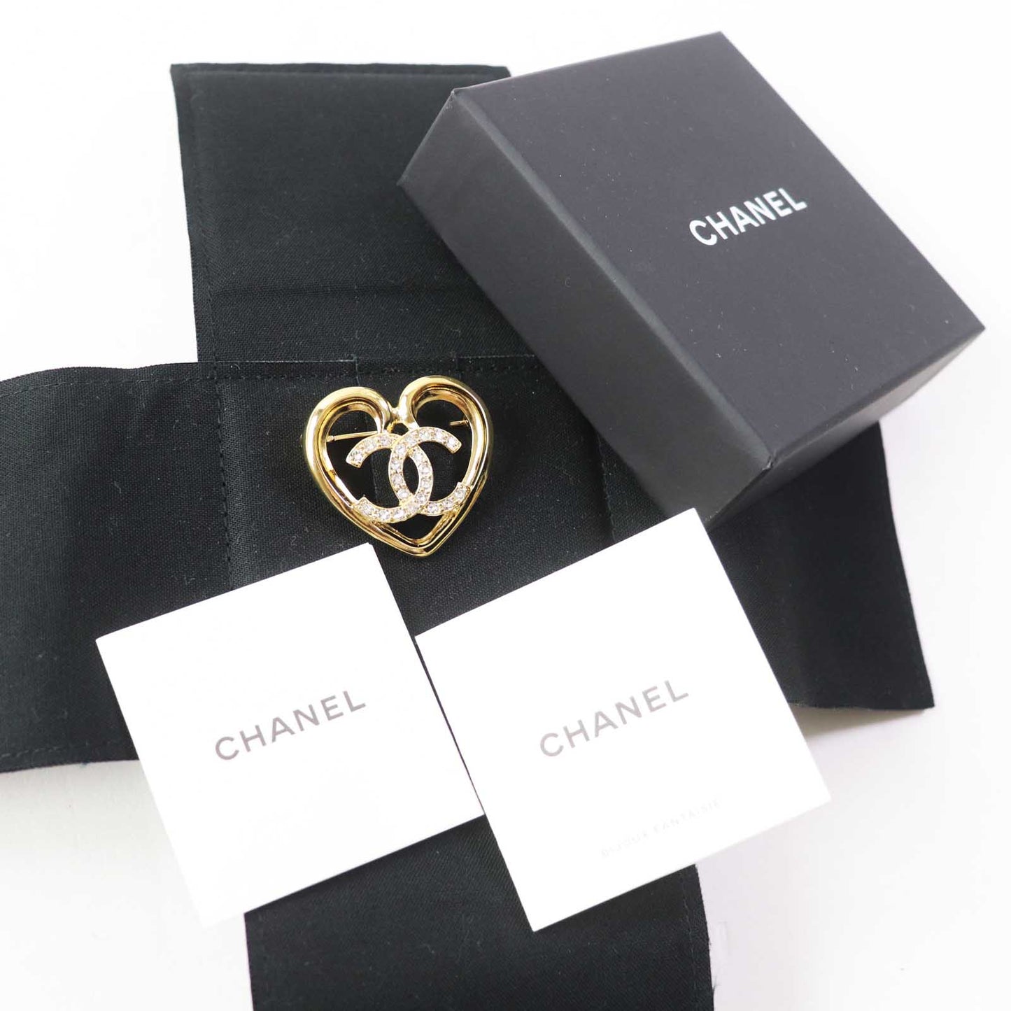 Chanel Brooch F23C Plated Rhinestone COCO Mark Gold Handbag