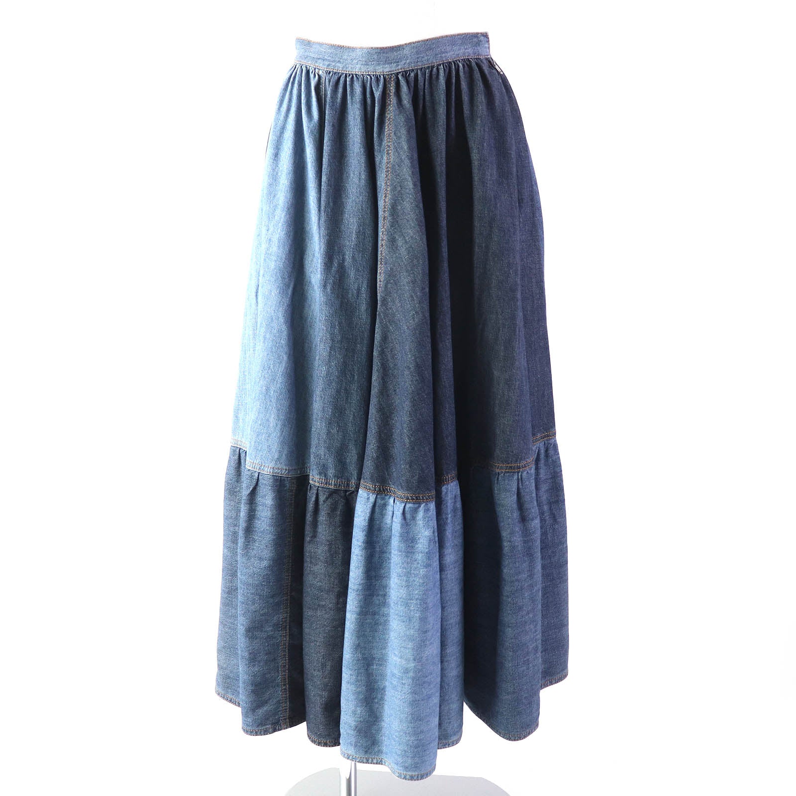 Dior Christian Flare Skirt Main: % Cotton Indigo Blue Travel Bag