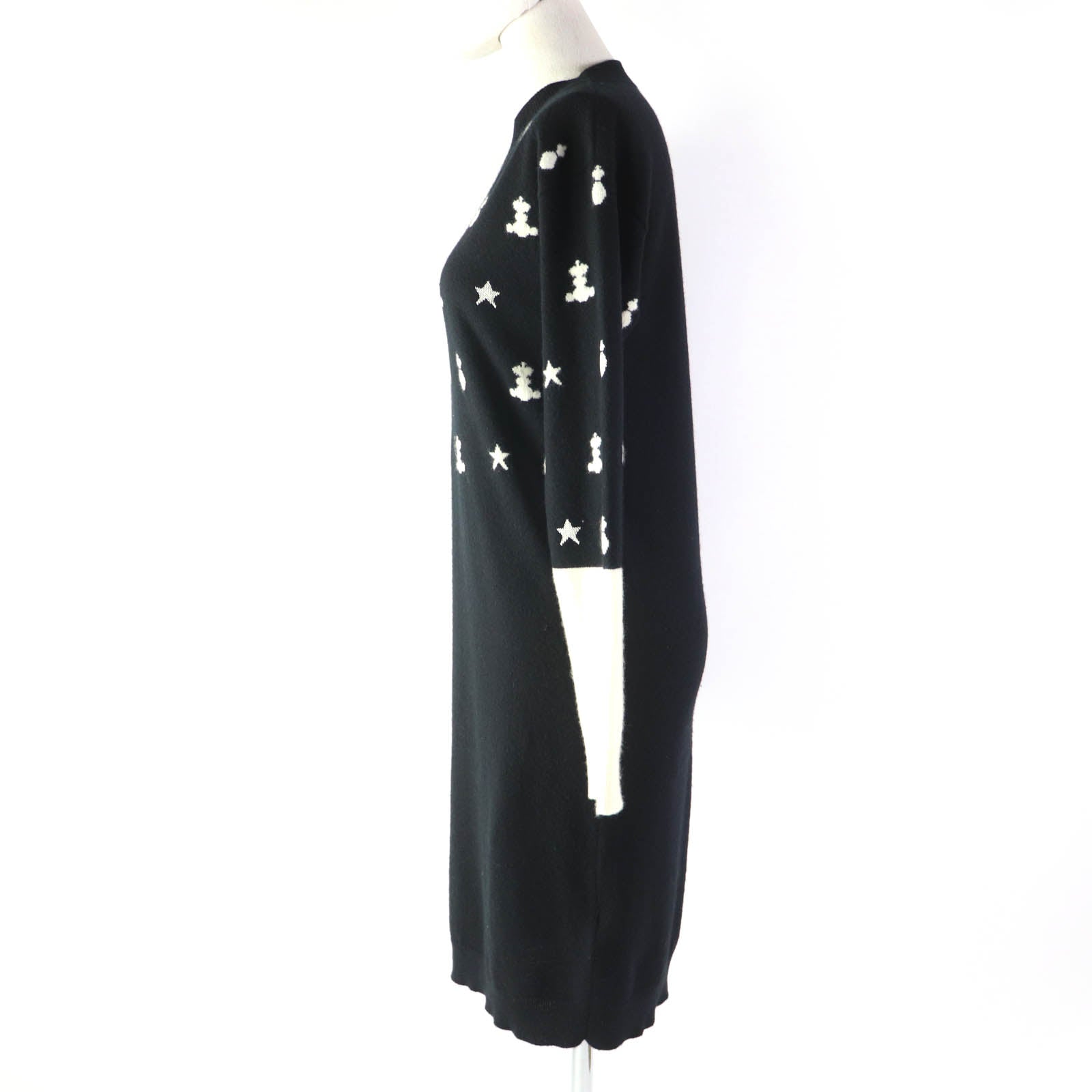 Hermes One Piece Main Cashmere Part Rayon Part Polyester Black Travel Bag