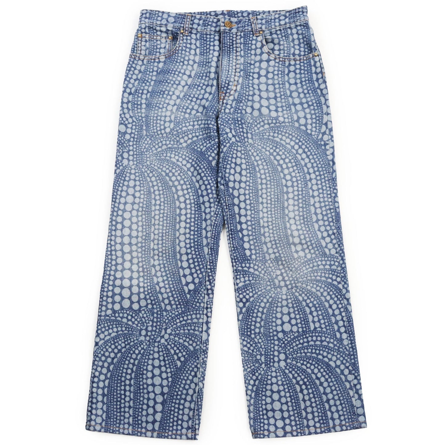 Louis Vuitton Part Indigo All Over Pumpkin Leather Denim Cotton Blue Apparel