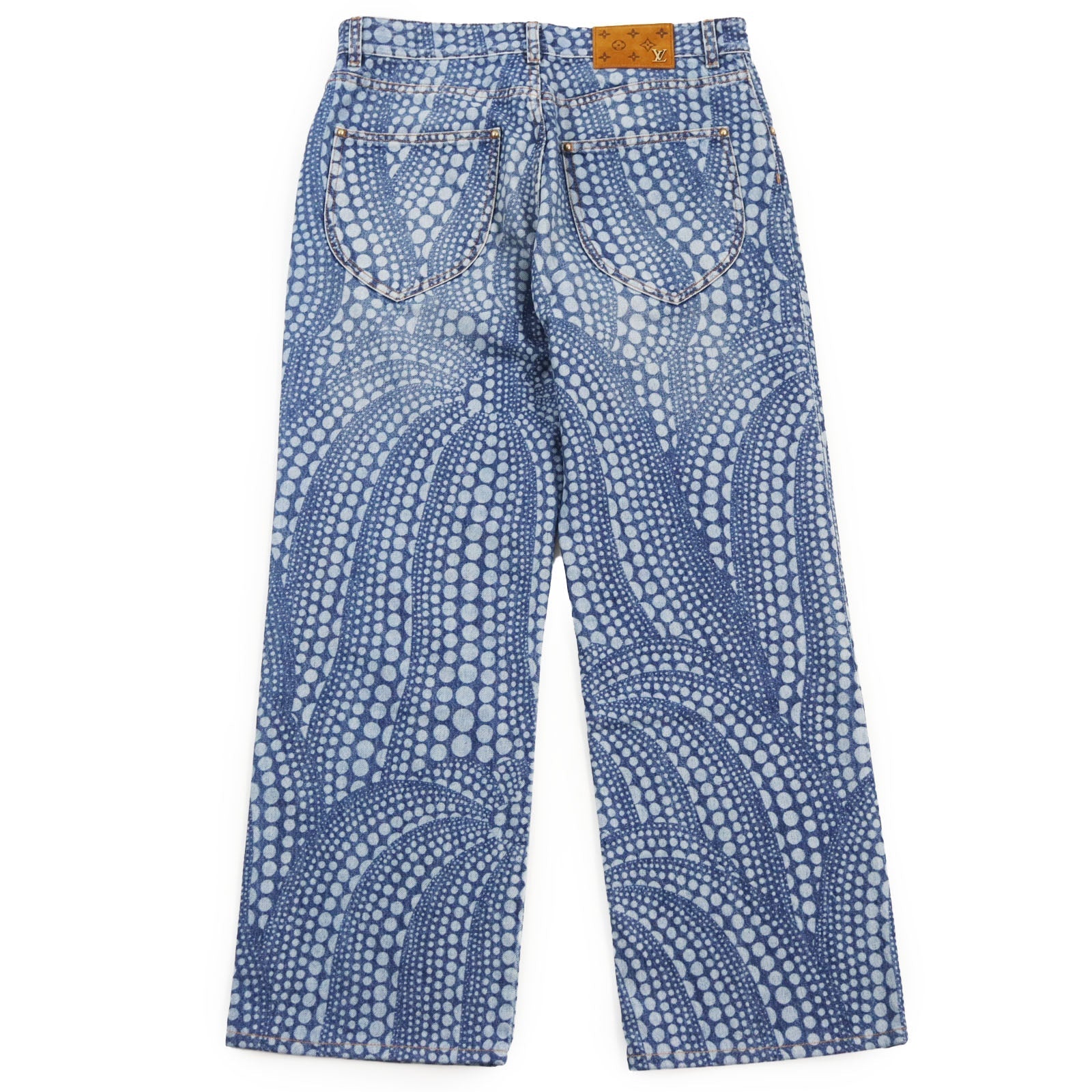 Louis Vuitton Part Indigo All Over Pumpkin Leather Denim Cotton Blue Apparel