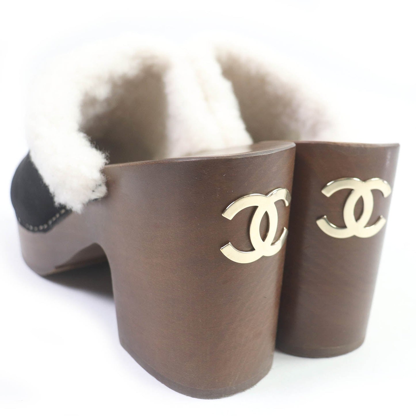 Chanel Suede Leather Sandals Black 36C