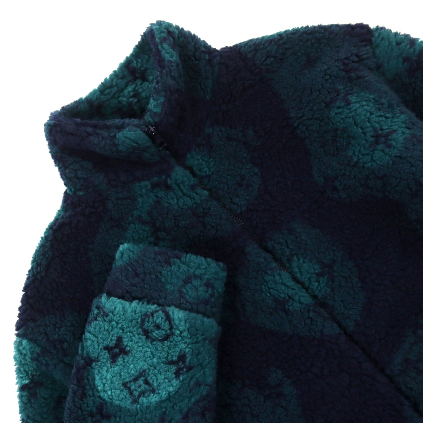 Louis Vuitton Blouson HOY15W ttern M Wool Cotton Green Navy Handbag