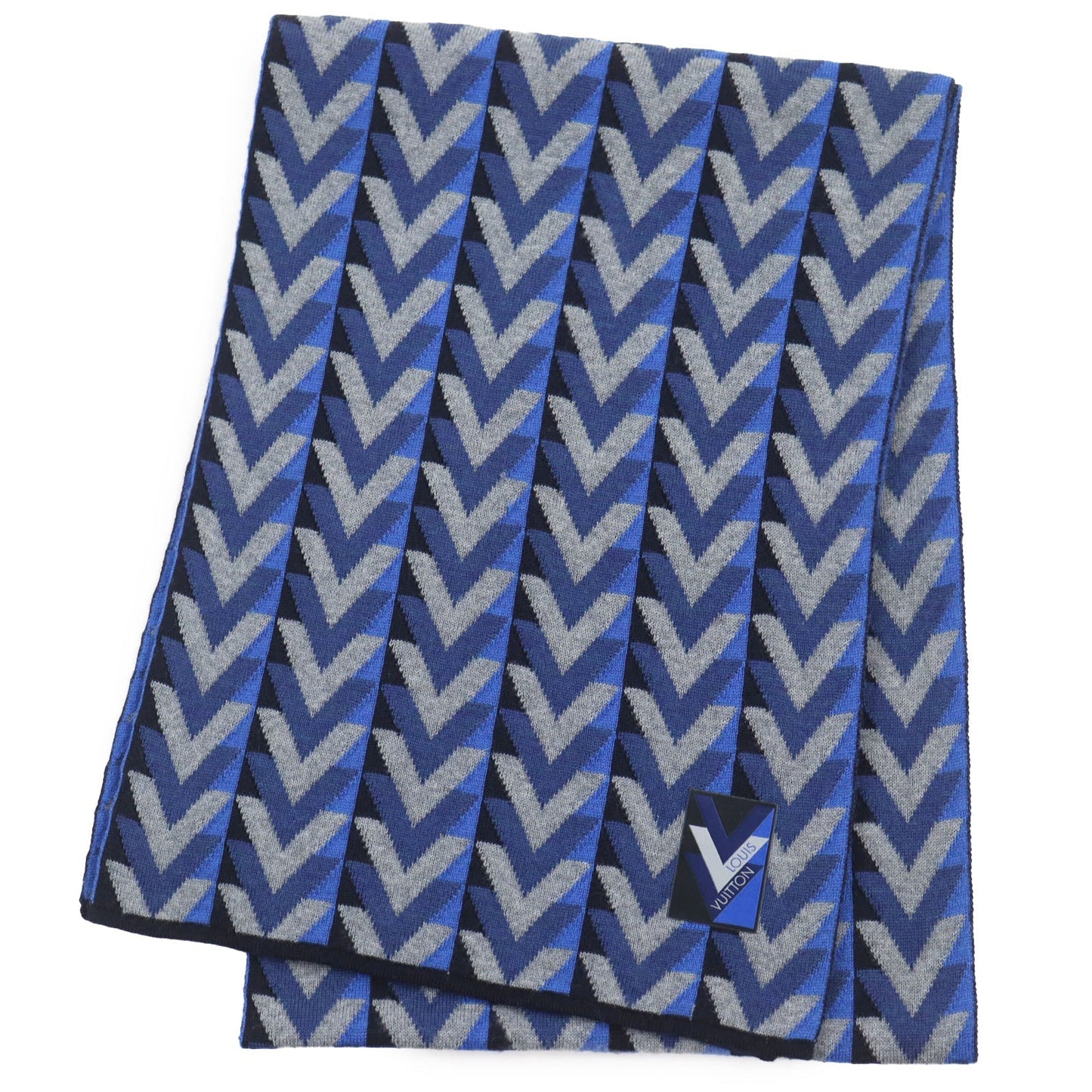 Louis Vuitton Scarf M70301 bsession Wool Blue Gray Apparel