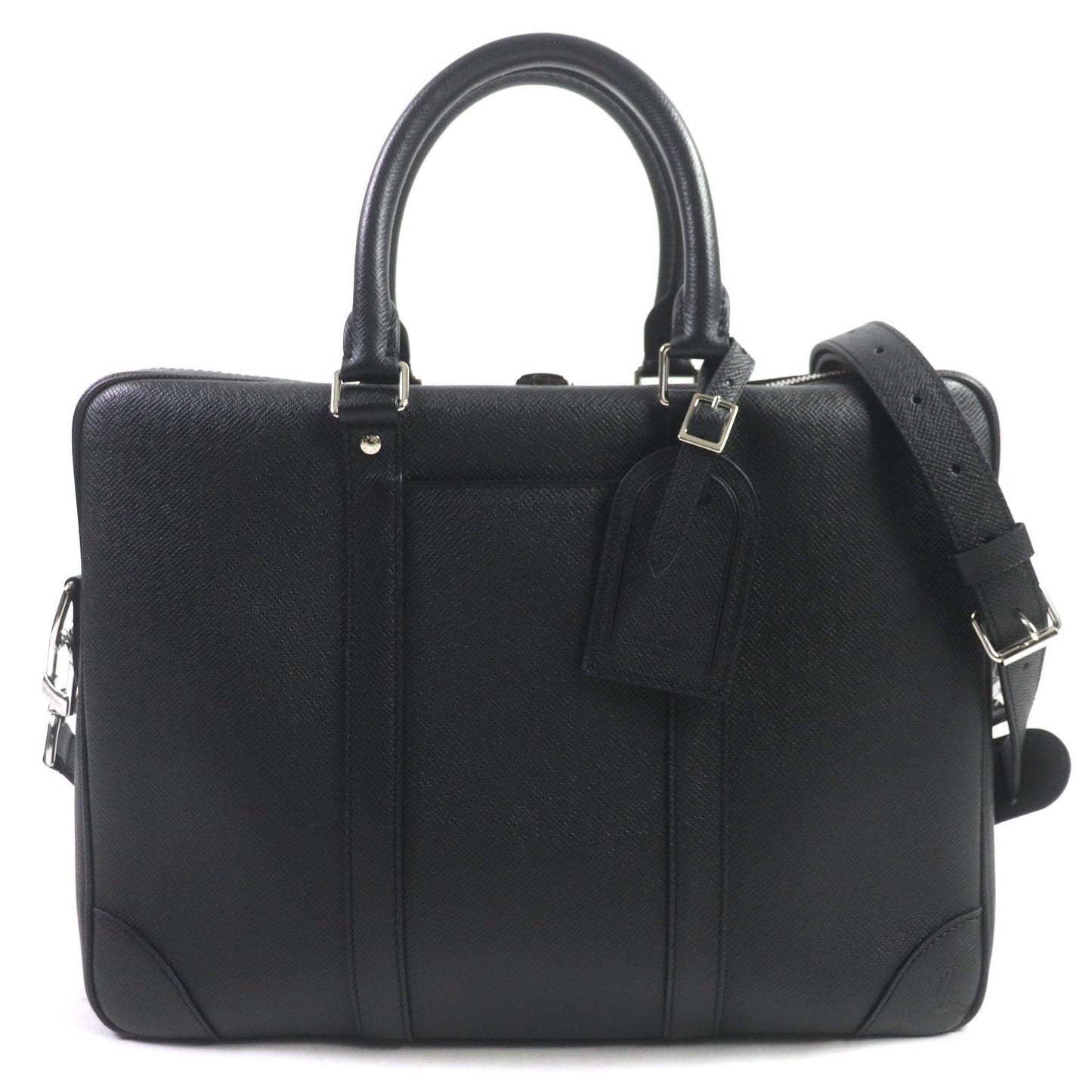 Louis Vuitton Briefcase M30975 Taiga Porte Leather Black Handbag