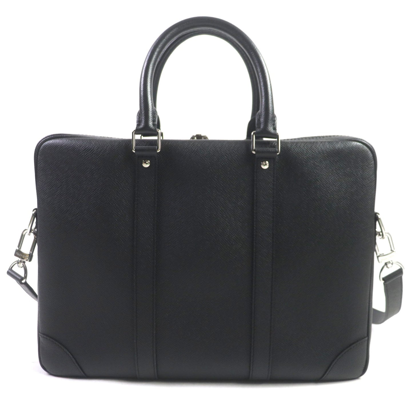 Louis Vuitton Briefcase M30975 Taiga Porte Leather Black Handbag