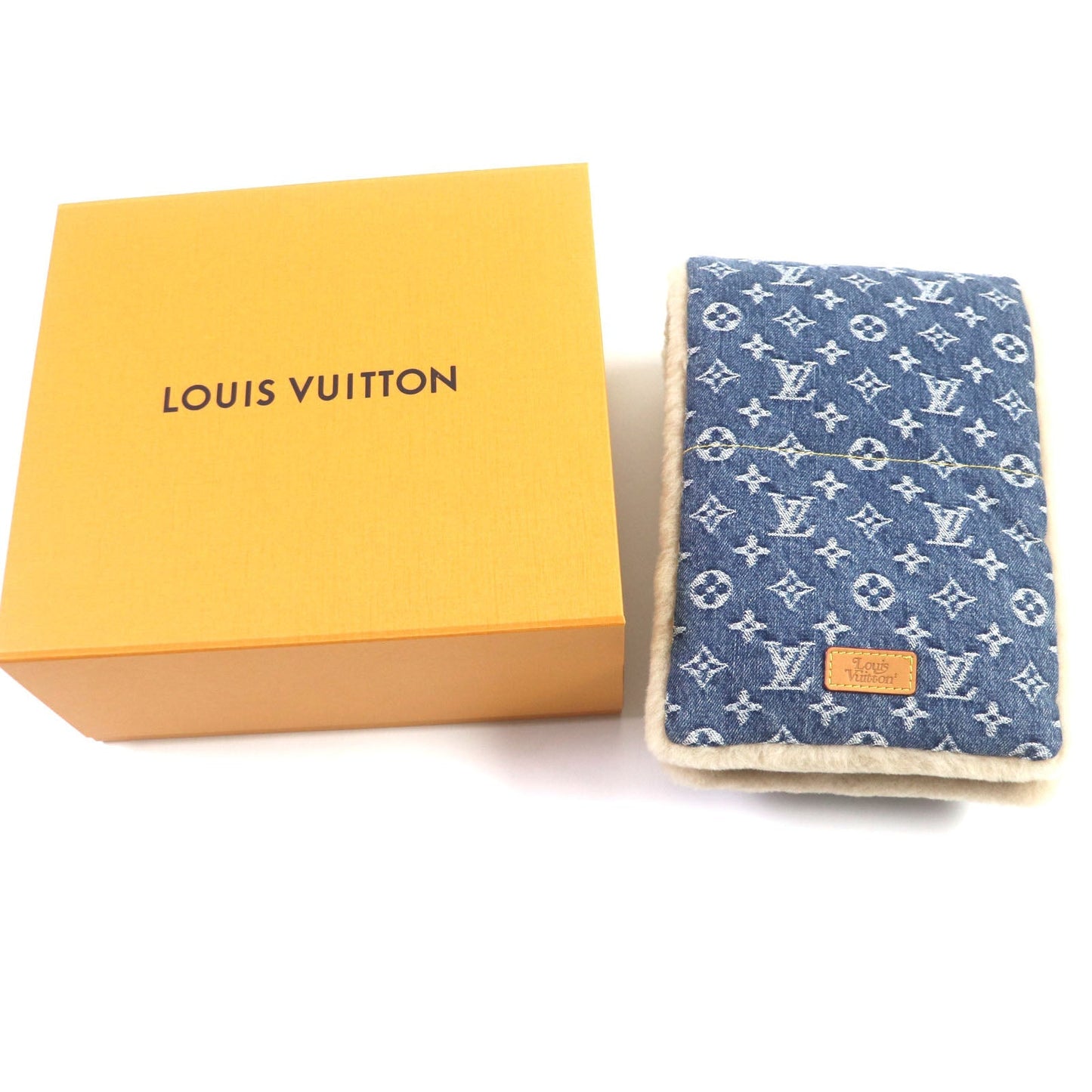 Louis Vuitton Scarf Filling 100 polyester Patch Monogram Denim Wool Cotton