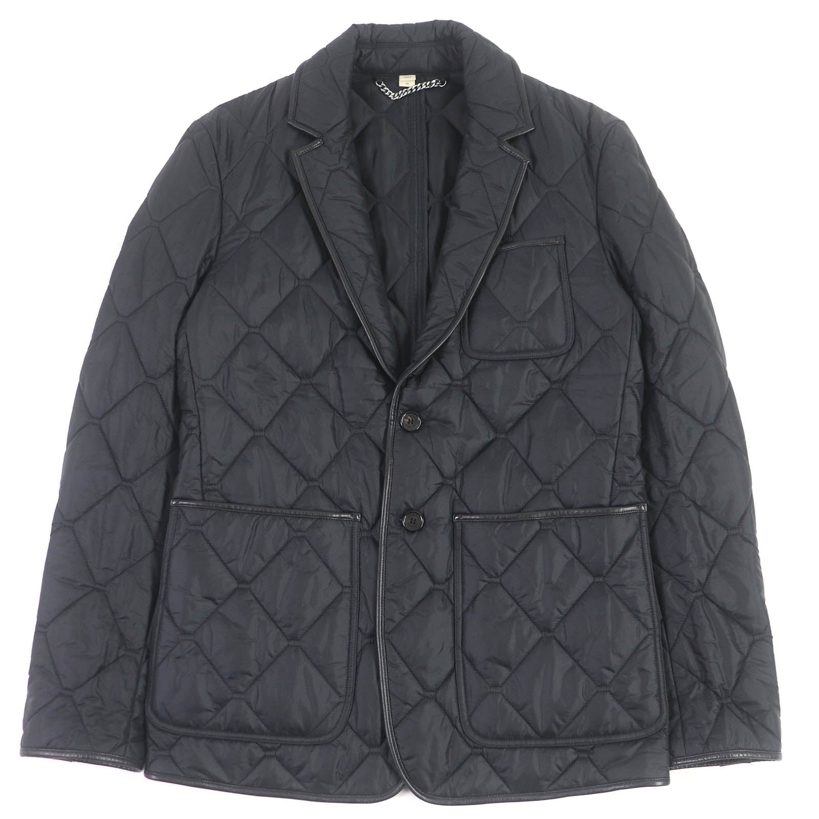 Burberry London Blouson Outer Lining Acetate Lining Rayon Filling Leather Nylon Black Travel Bag