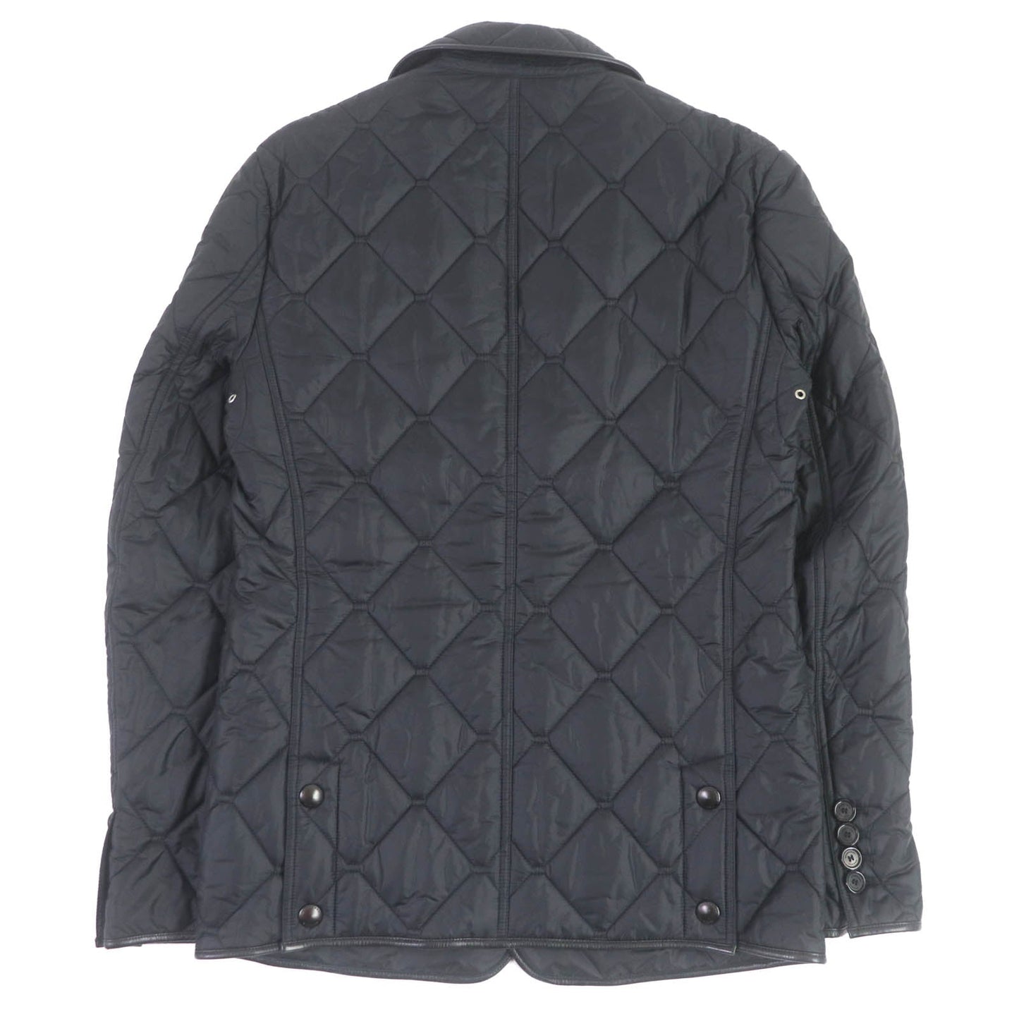 Burberry London Blouson Outer Lining Acetate Lining Rayon Filling Leather Nylon Black Travel Bag