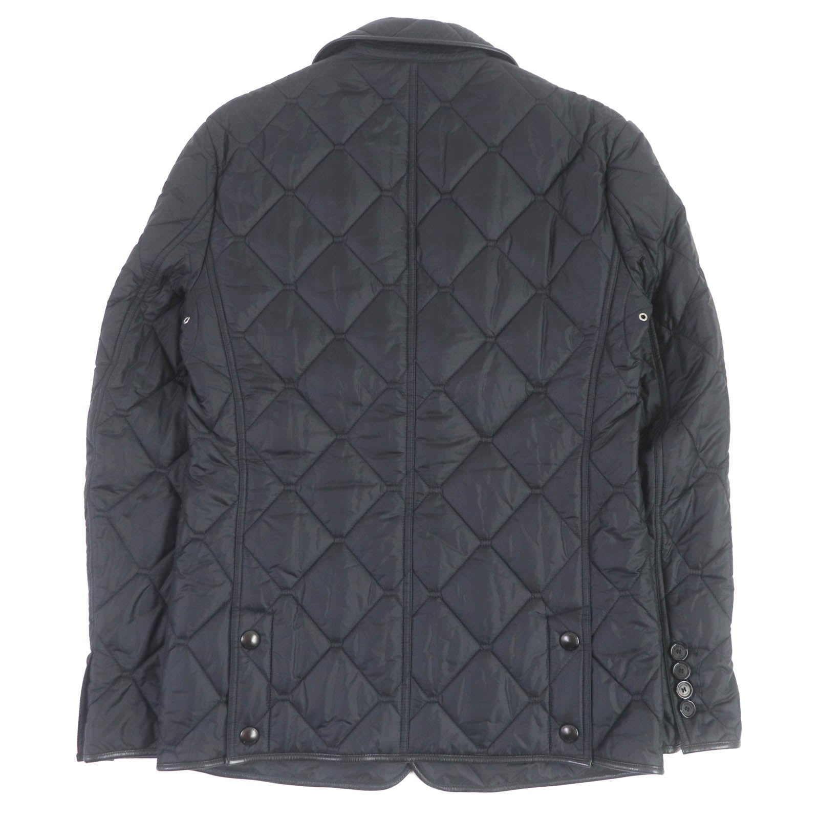 Burberry London Blouson Outer Lining Acetate Lining Rayon Filling Leather Nylon Black Travel Bag