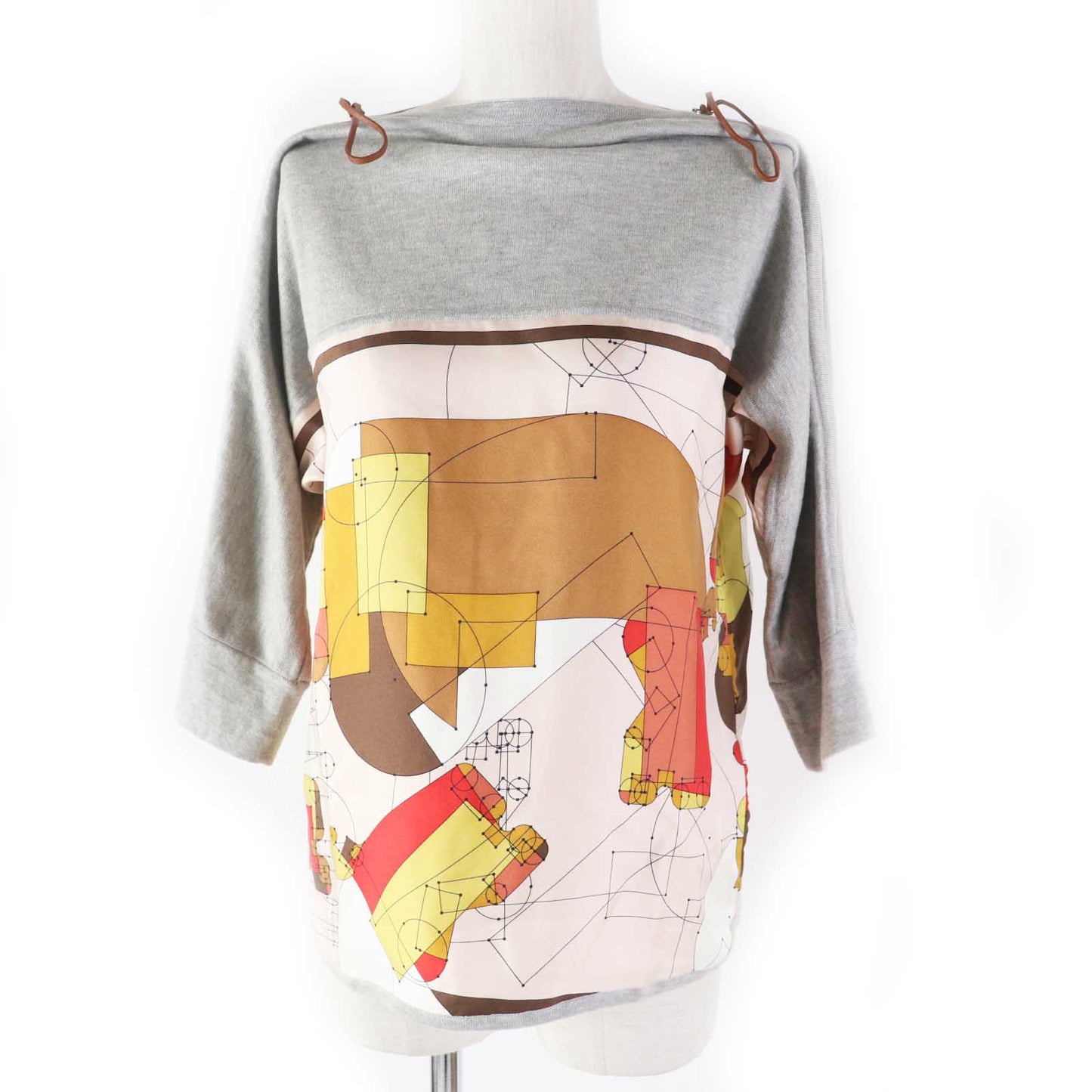 Cut Main: Silk, Part: Cotton, Part: Cashmere, Leather Travel Bag