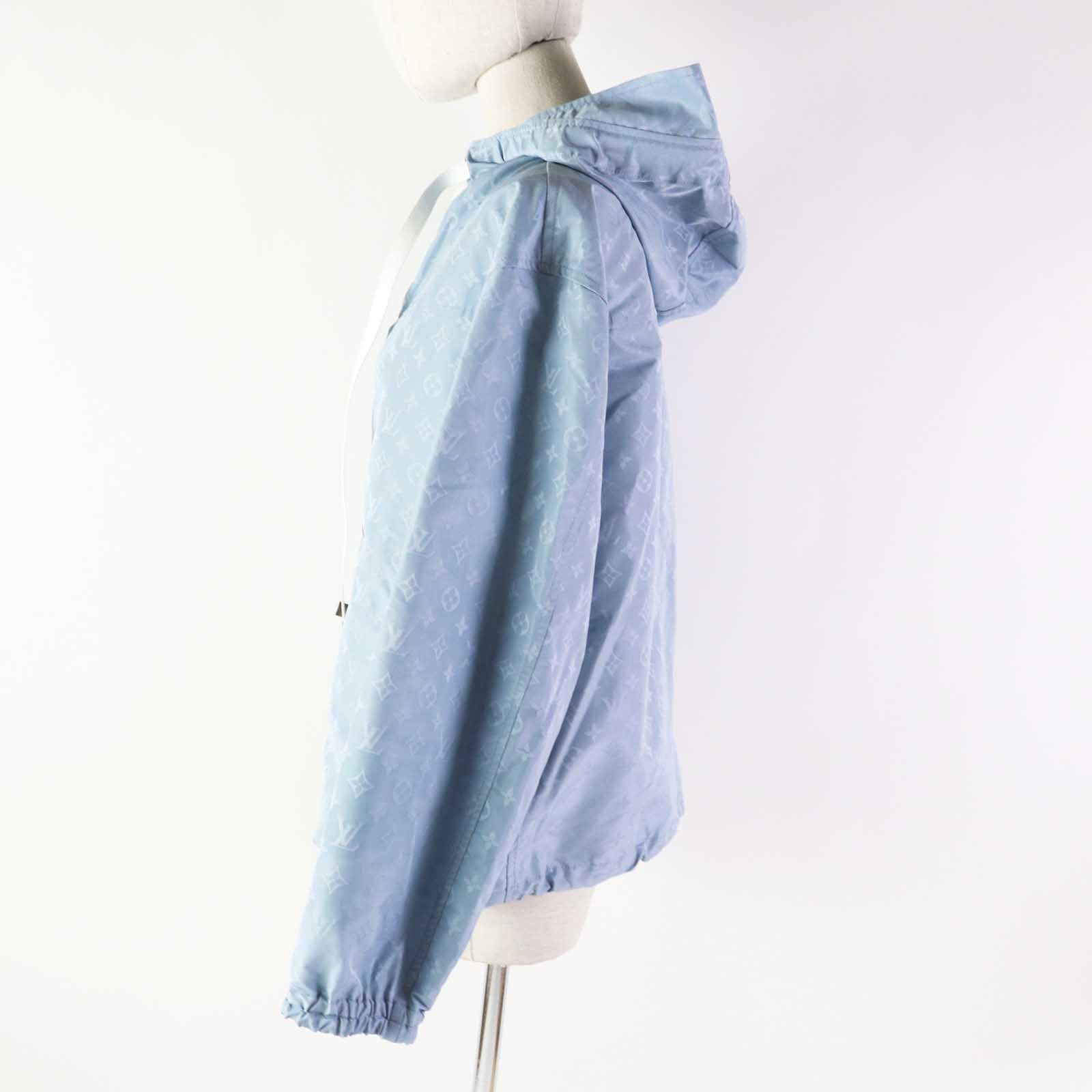 Louis Vuitton Blouson 1AFE42 Part 100 polyester Monogram Leather Cotton Blue Handbag