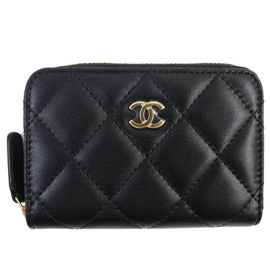 Chanel Classic Leather Zip Coin Purse Bag