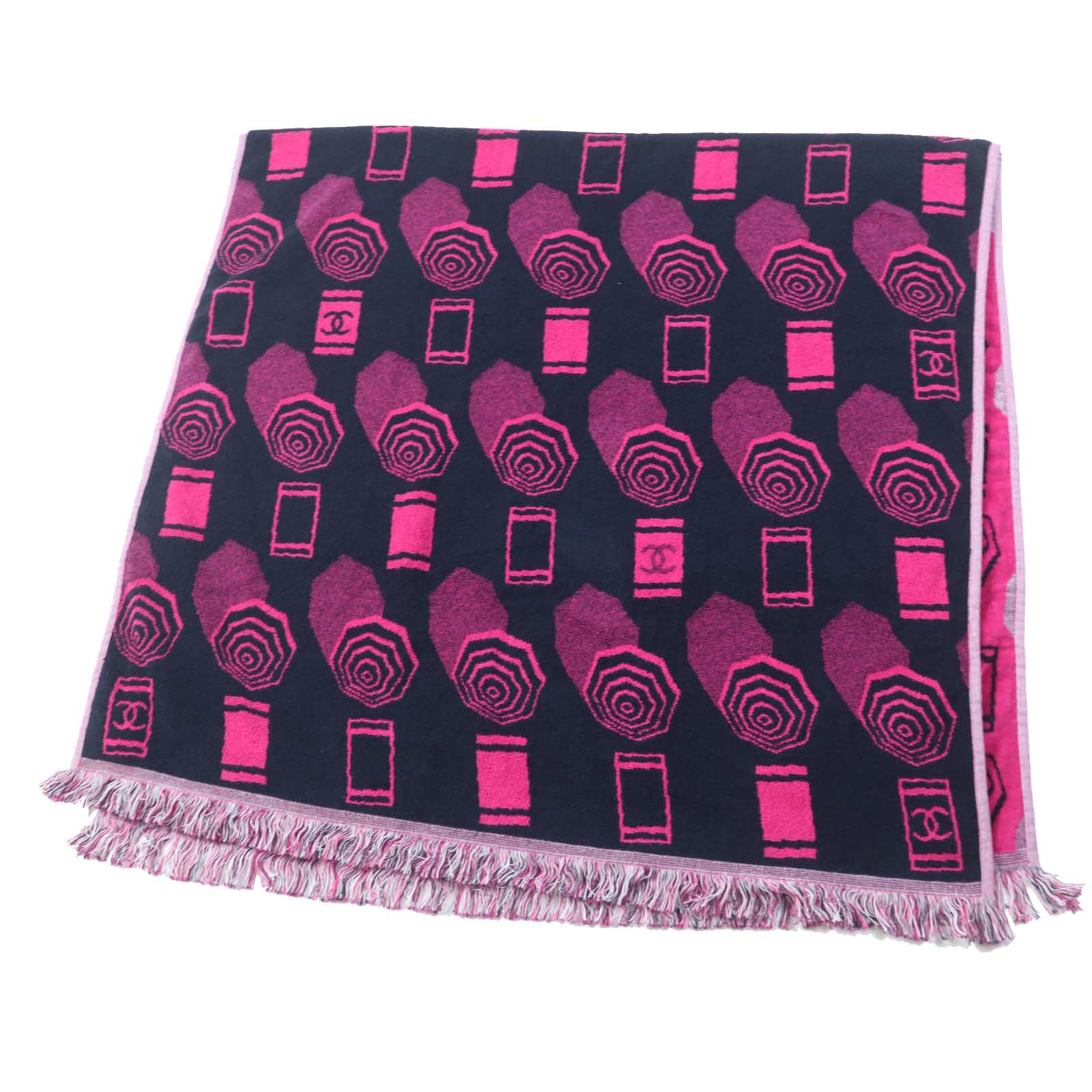 Chanel towel 19S cotton 100 Navy Pink Handbag