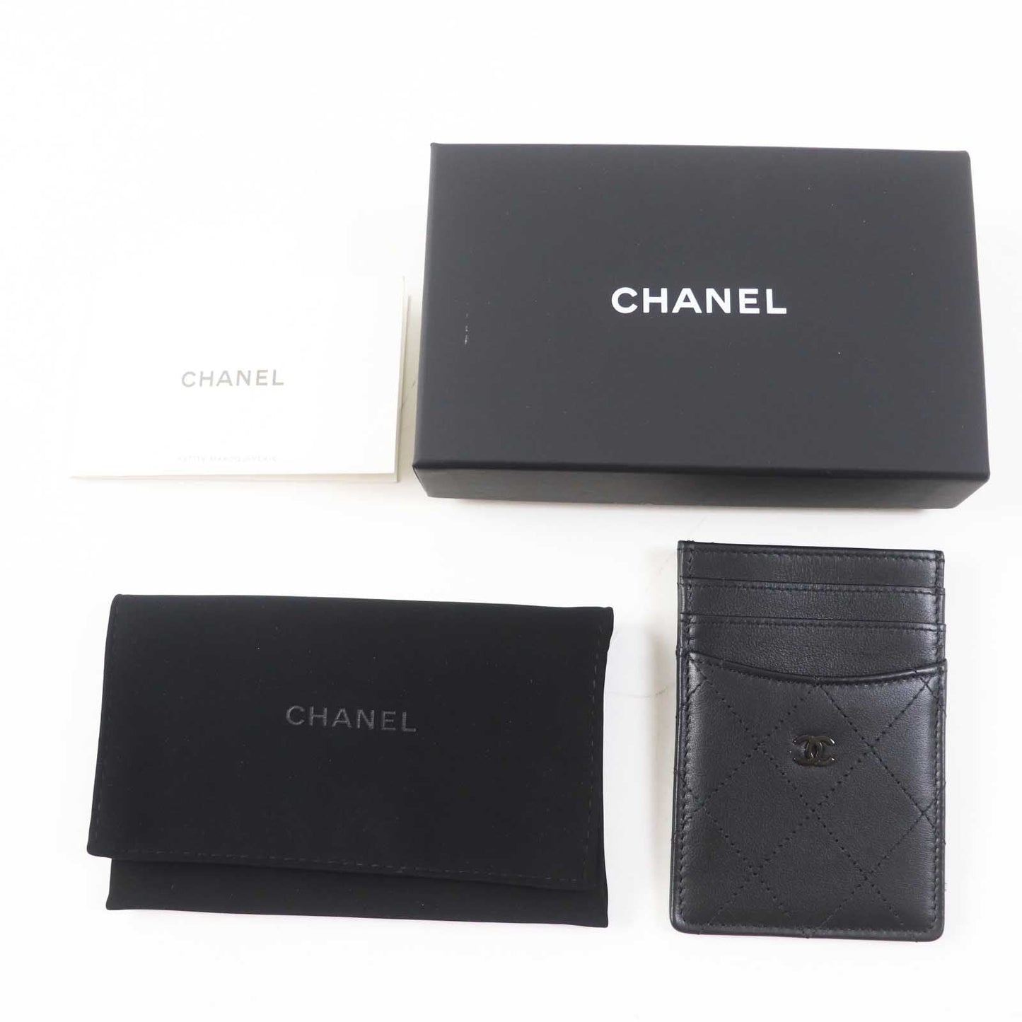 Chanel Card Black Leather Wallet Case
