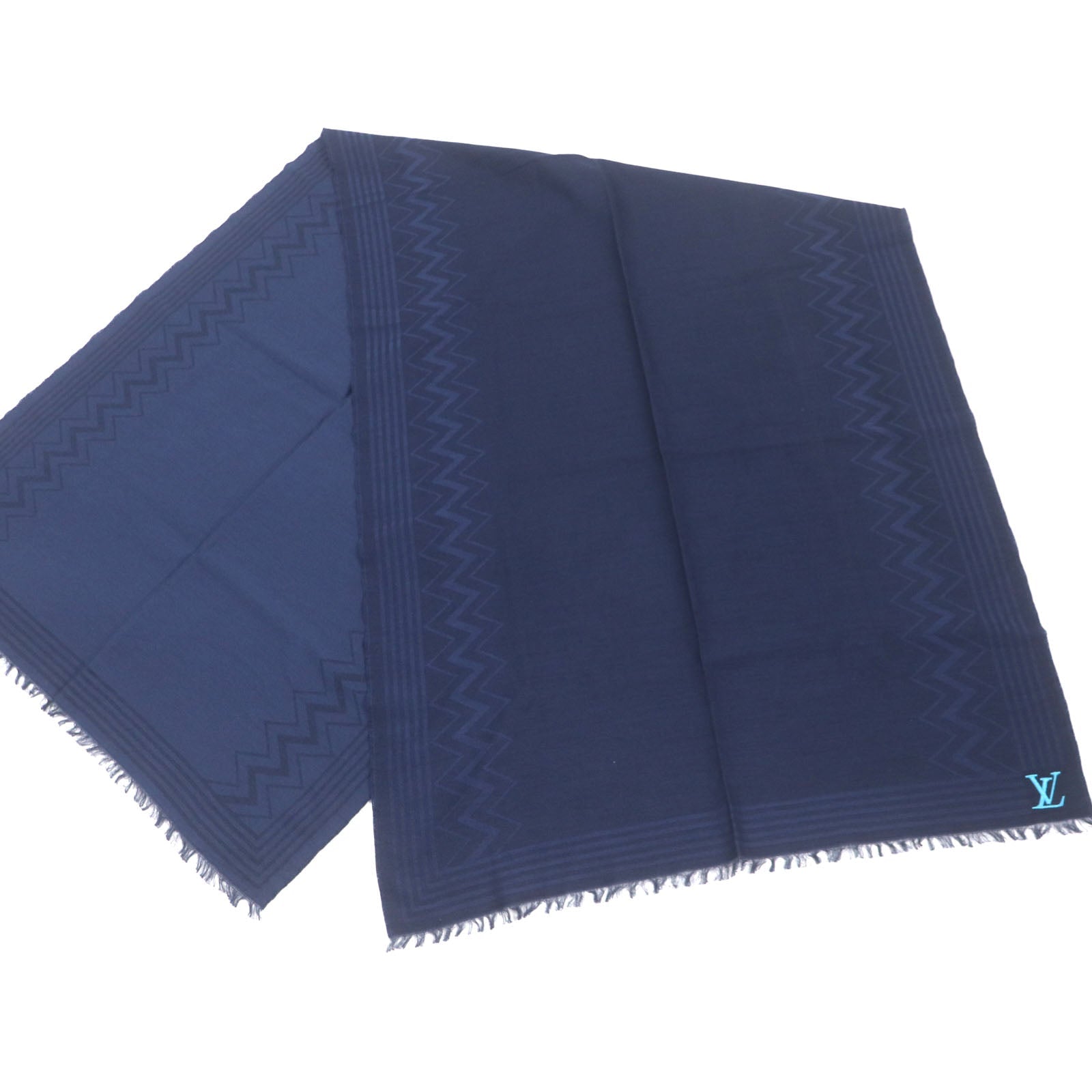 Louis Vuitton Scarf M77583 Wool Cotton Navy
