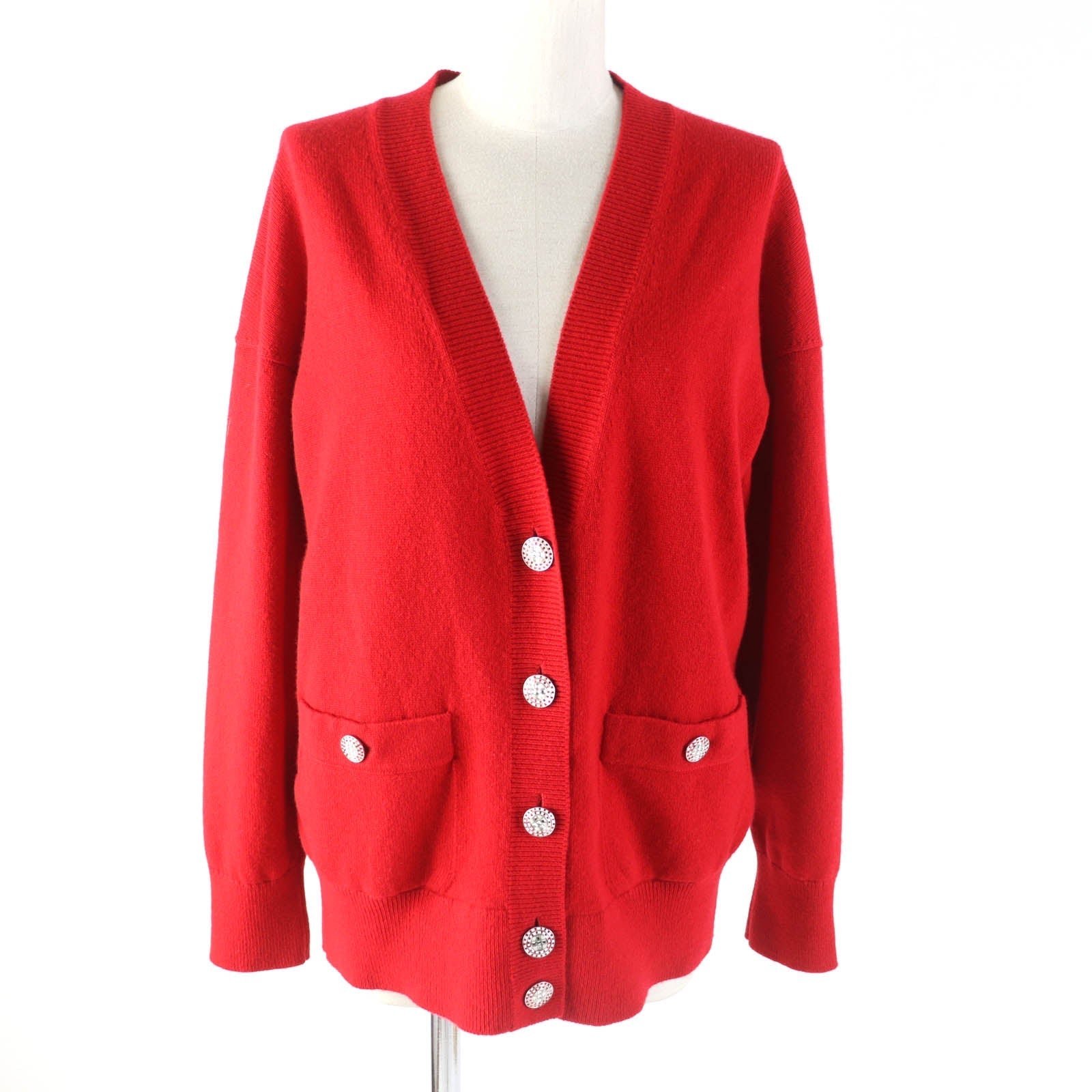 Chanel Cashmere V-Neck Cardigan With Jewel Buttons Bag