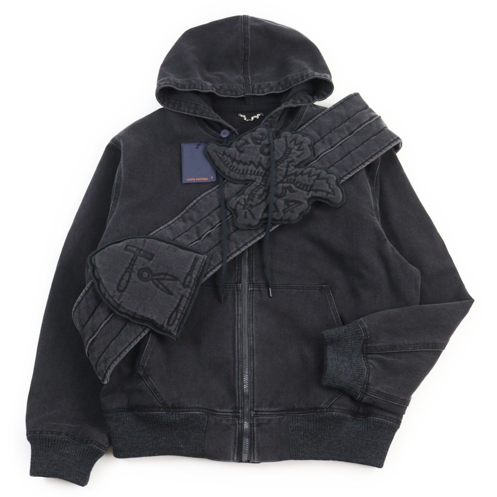 Louis Vuitton Jacket 1A5PAV Part 100 Filling Wool Cotton Black Apparel