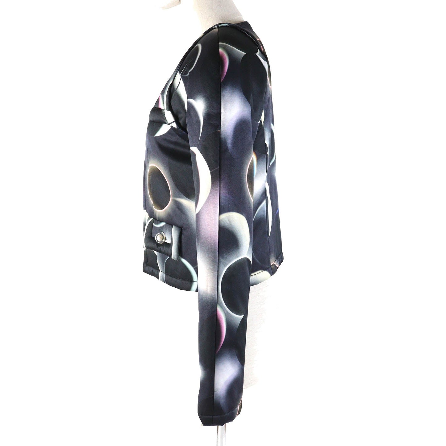 Chanel COCO Mark Button Print Jacket Black 34