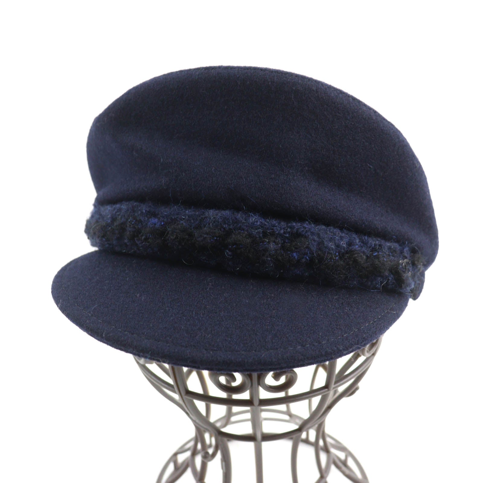 Chanel Casquette 19V Part 67 wool Navy Handbag