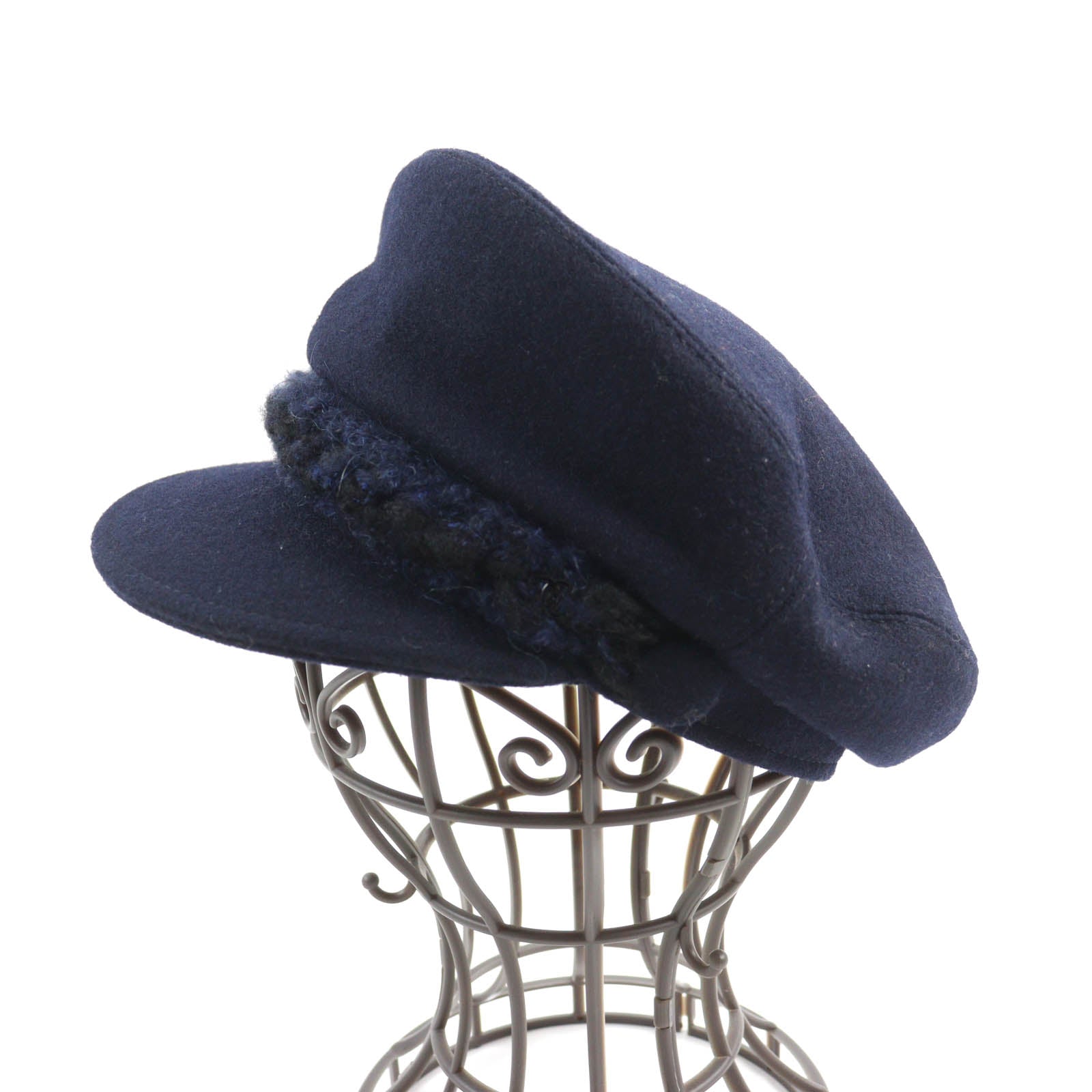 Chanel Casquette 19V Part 67 wool Navy Handbag