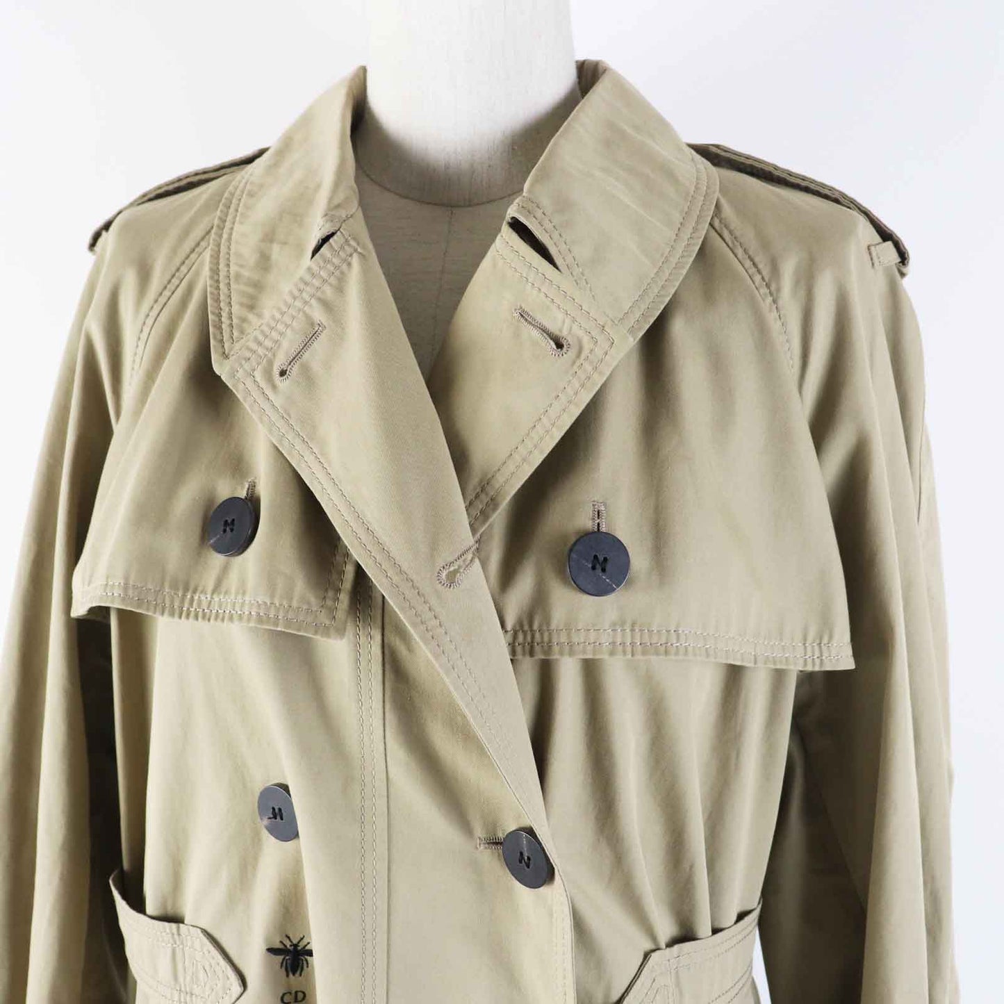 Dior Christian Trench Coat Main: % Cotton, Some Beige Travel Bag