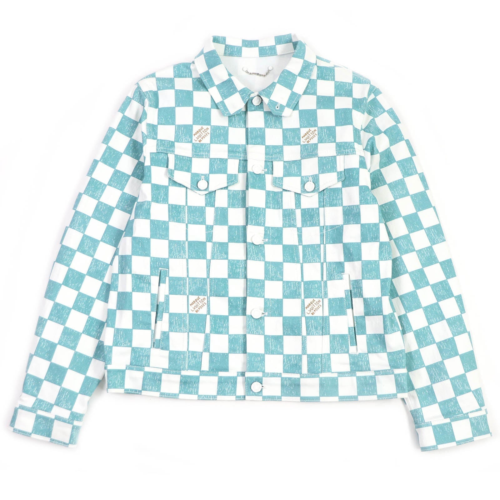 Louis Vuitton Jacket HLA20W Denim Cotton White Blue Apparel