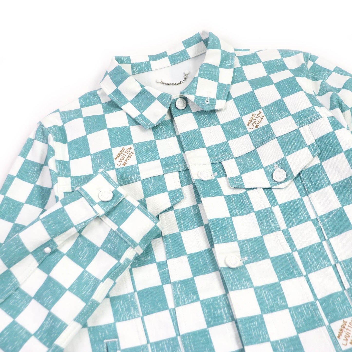 Louis Vuitton Jacket HLA20W Denim Cotton White Blue Apparel