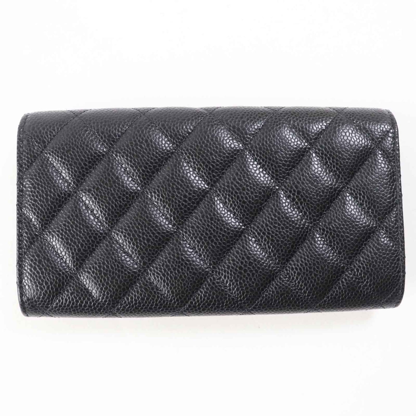 CHANEL Long Wallet Purse AP0241 Caviar skin black Matrasse Classic long flap wallet