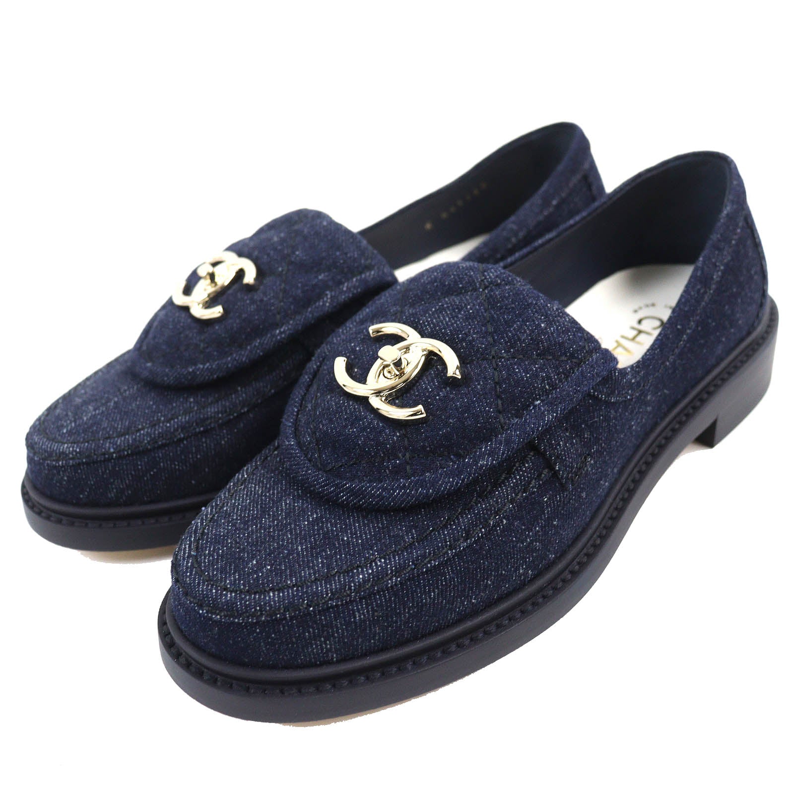 CHANEL loafers G45720 denim Indigo blue 35.5