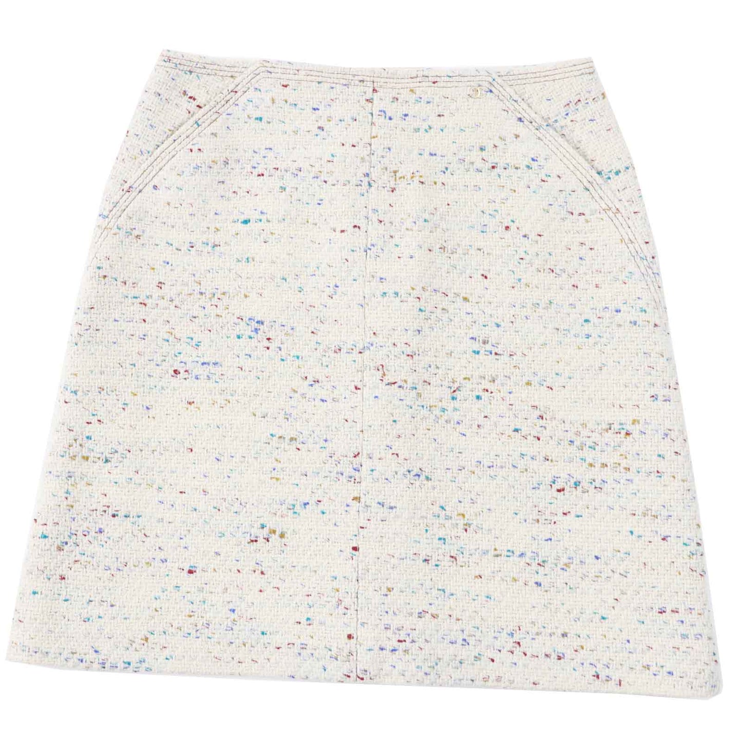 CHANEL   Wool Nylon Trapezoid Skirt 46
