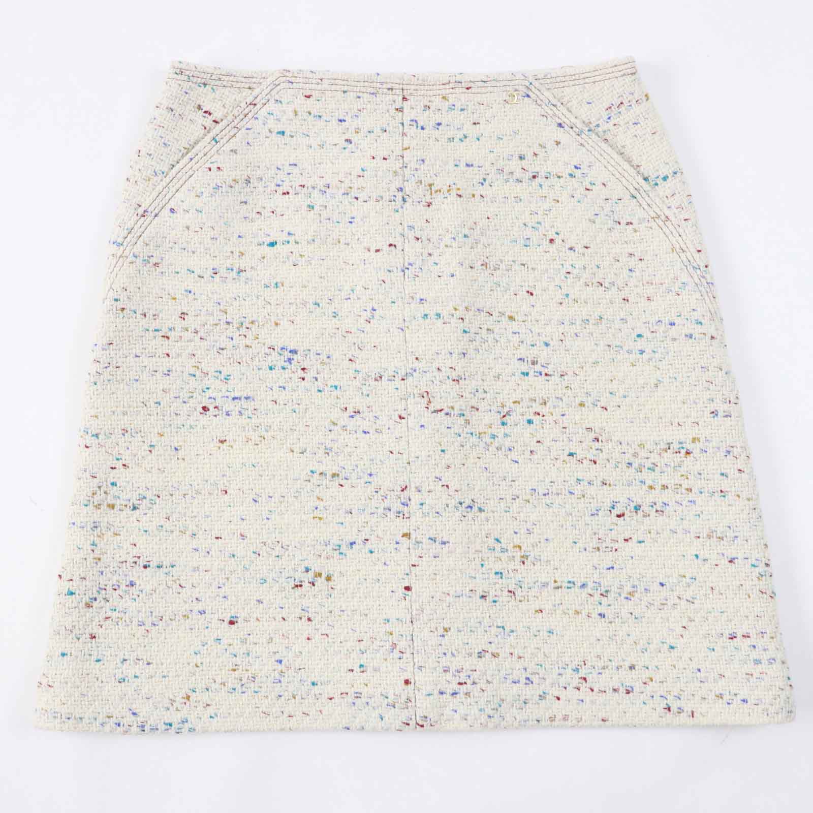 Chanel Wool Nylon Trapezoid Skirt 46 Handbag