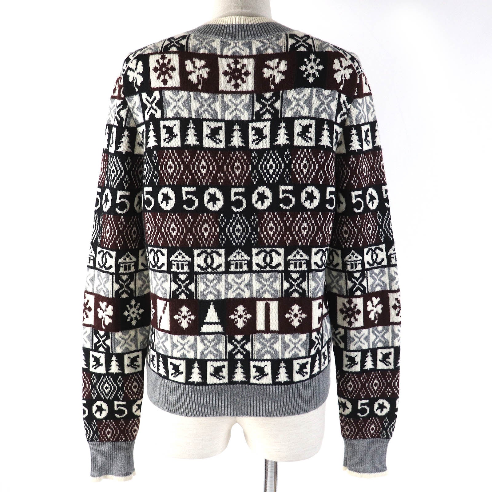 Chanel cardigan 36 Black White Brown Gray Handbag