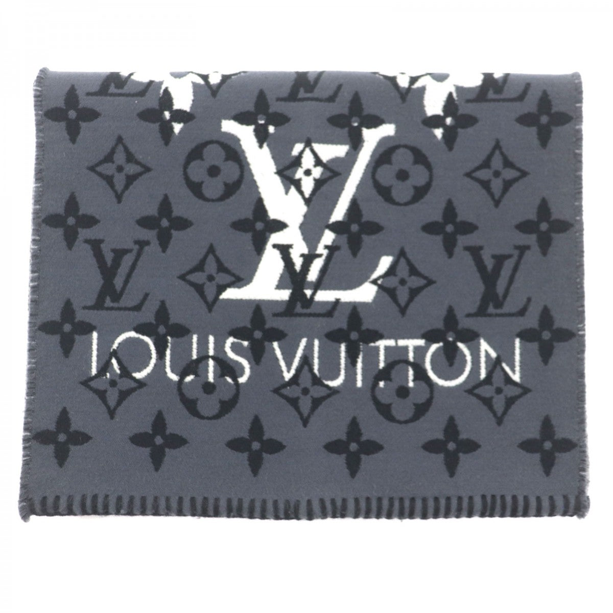 Louis Vuitton Scarf M76377 ou Need Monogram Wool Gray