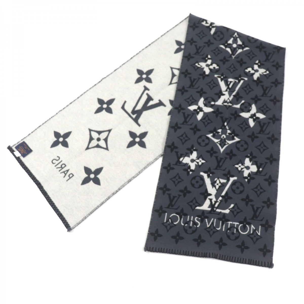 Louis Vuitton Scarf M76377 ou Need Monogram Wool Gray